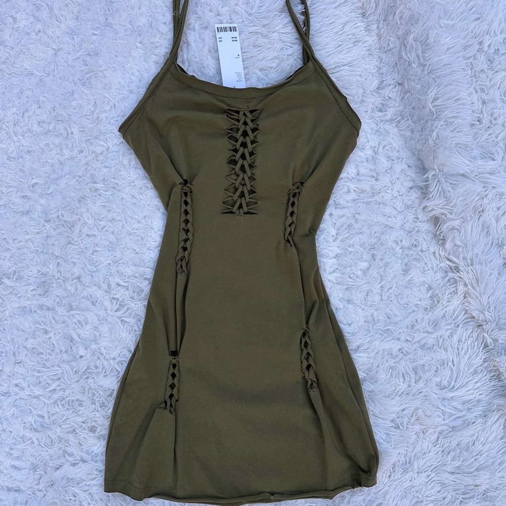 Urban Outfitters Green Bodycon Mini Dress with Spaghetti Straps